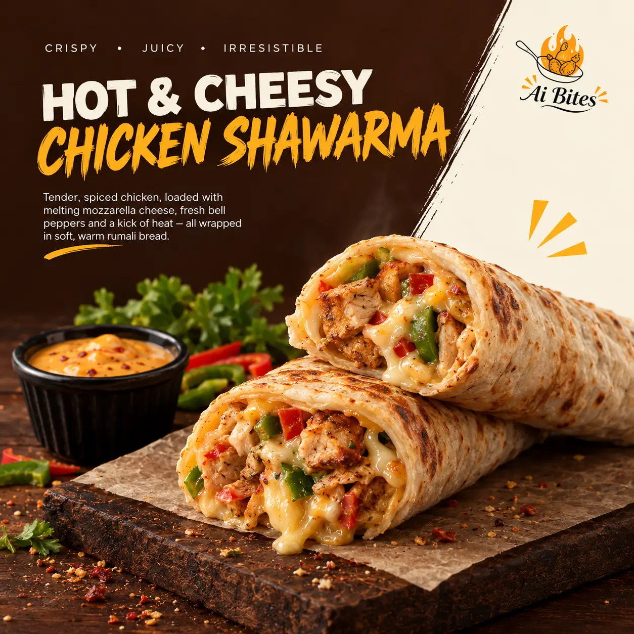 Hot & Cheesy Chicken Shawarma