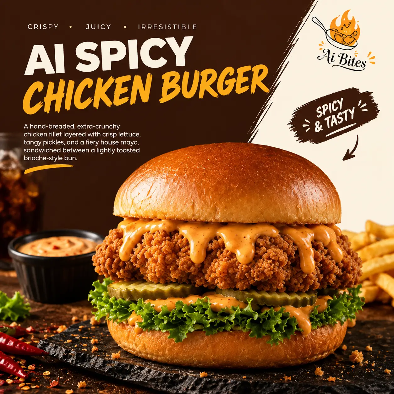 AI Spicy Chicken Burger (1 Pc)