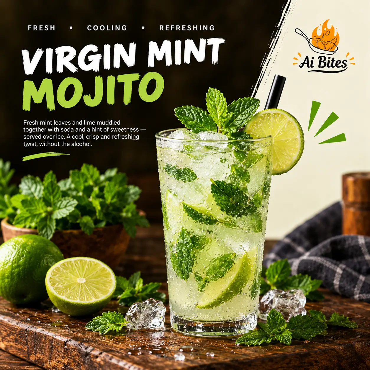 Virgin Mint Mojito (1 Glass)